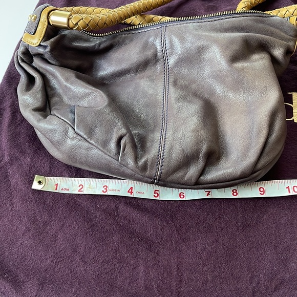 Charles David Purple Distressed Leather Handbag - Picture 12 of 14